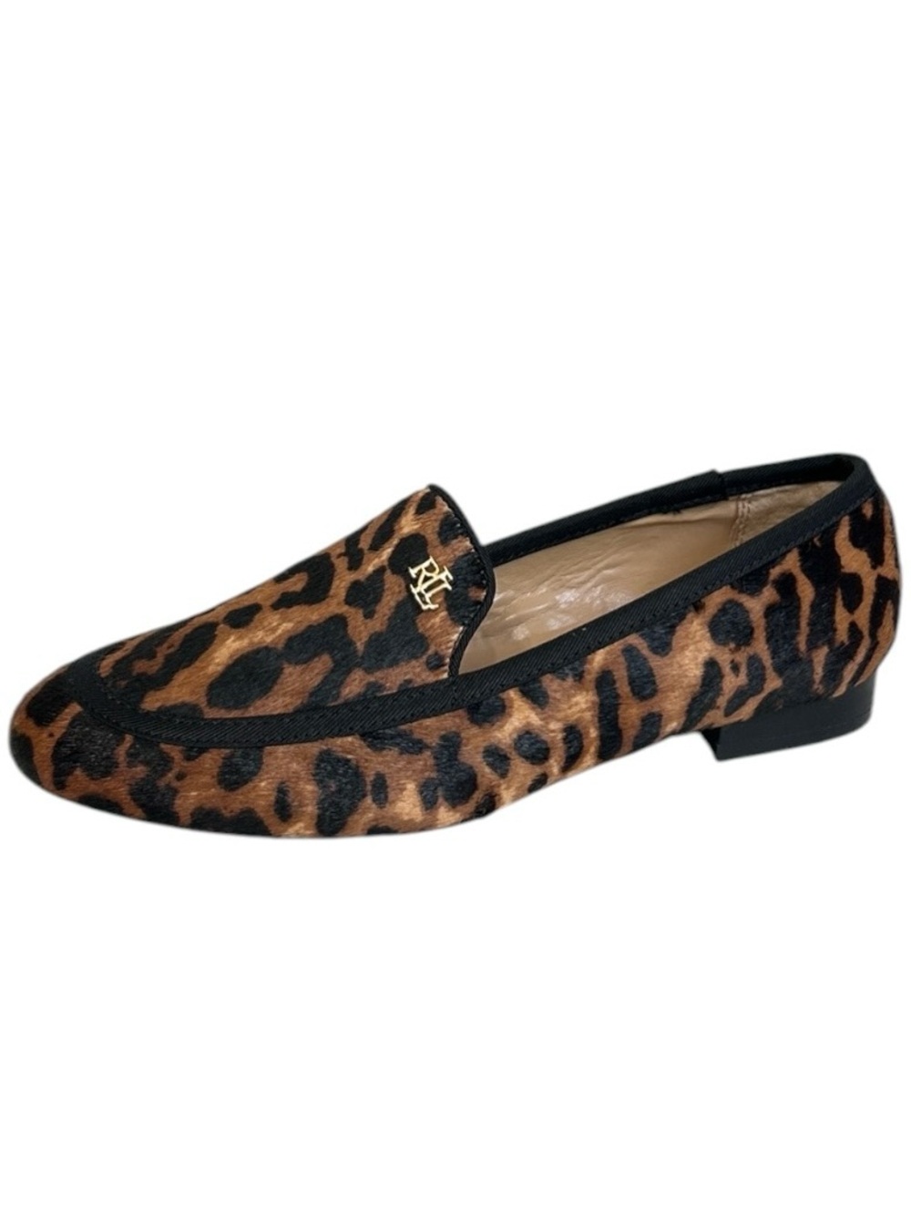 Lauren Ralph Lauren Clair III Loafers Women’s 6.5B Black Tan Calf Hair Leopard